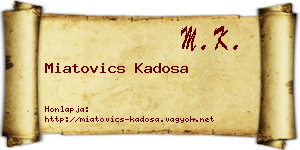 Miatovics Kadosa névjegykártya